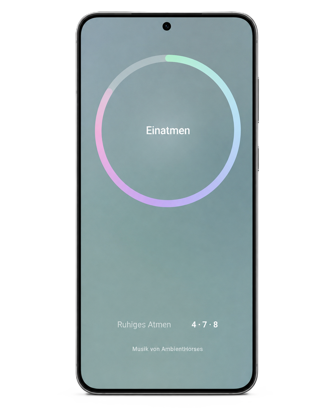 App Mockup des Entspannungsmoduls mit Atemtechniken