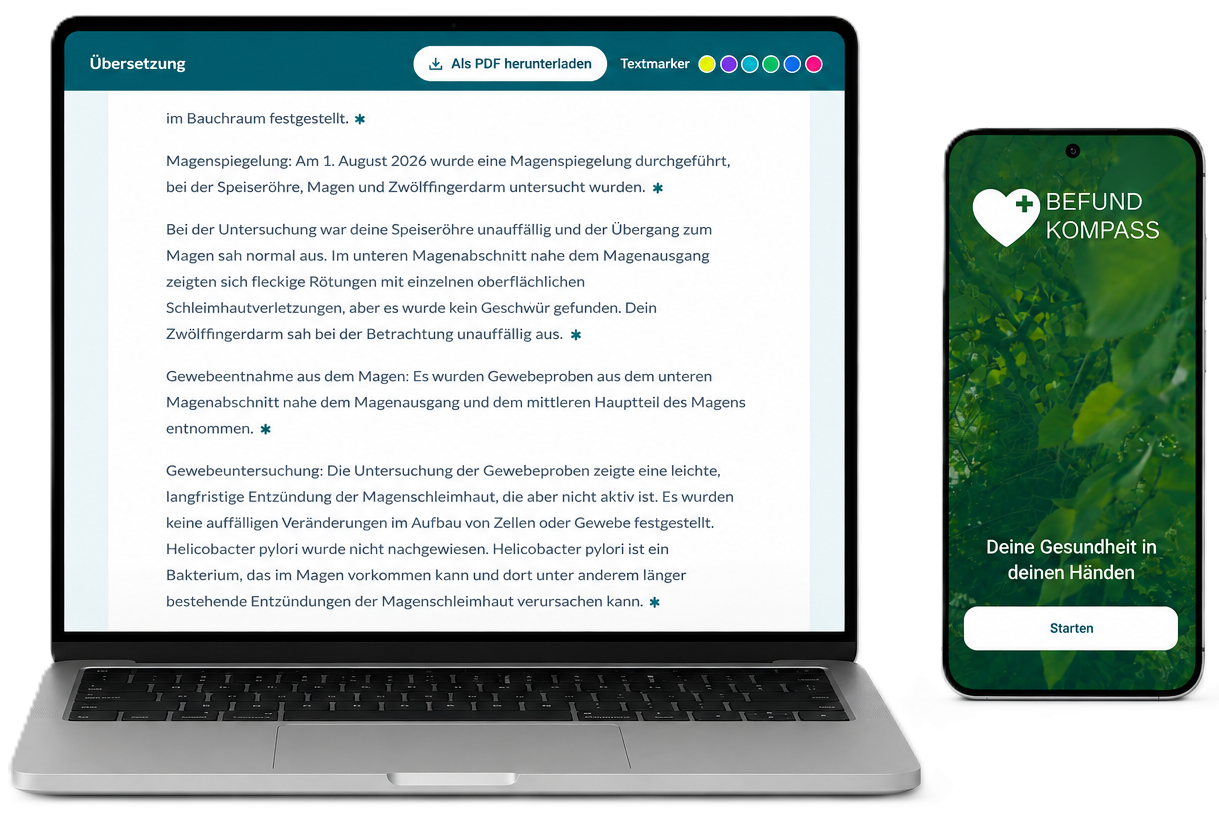Befundkompass App und Web Mockup